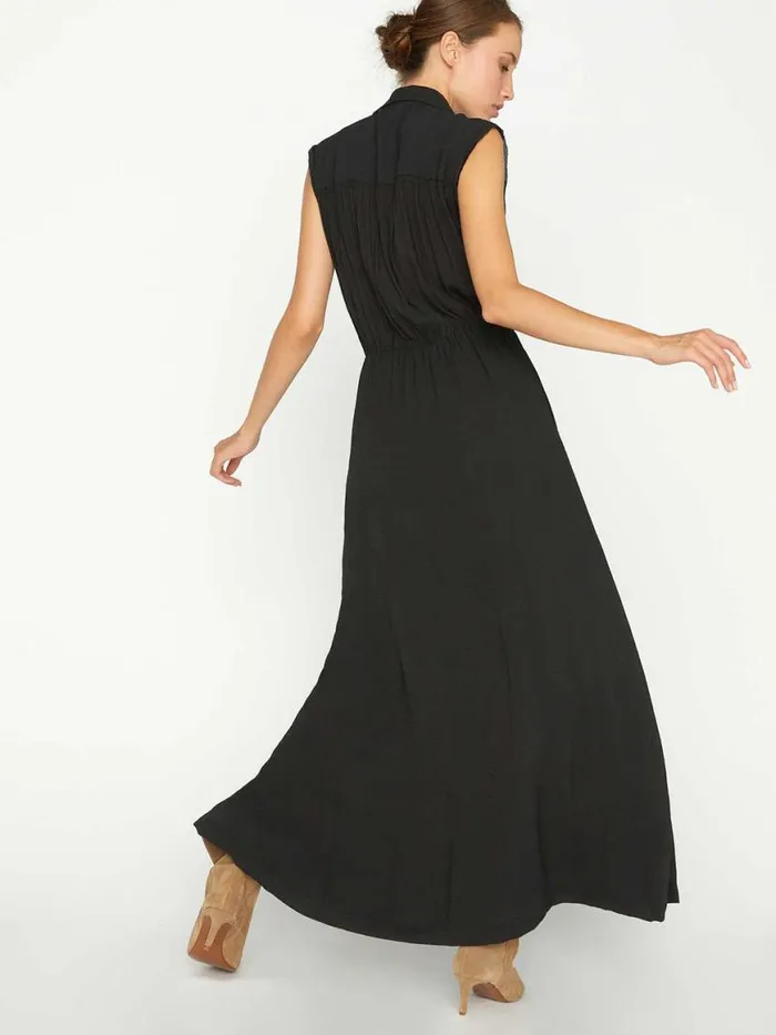Shop Brochu Walker Dresses The Madsen Sleeveless Maxi Dress Black Onyx