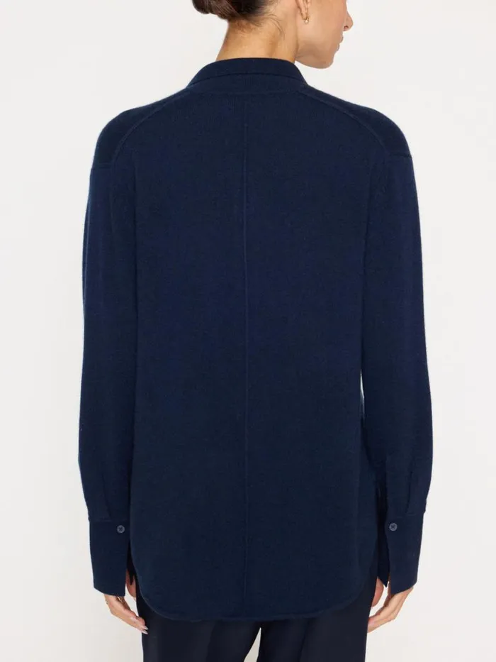 Shop Brochu Walker Jackets and Wraps The Andre Luxe Cashmere Shacket Baltic Navy