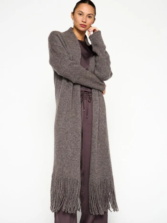 Shop Brochu Walker Jackets and Wraps The Thela Duster Mlange Musk