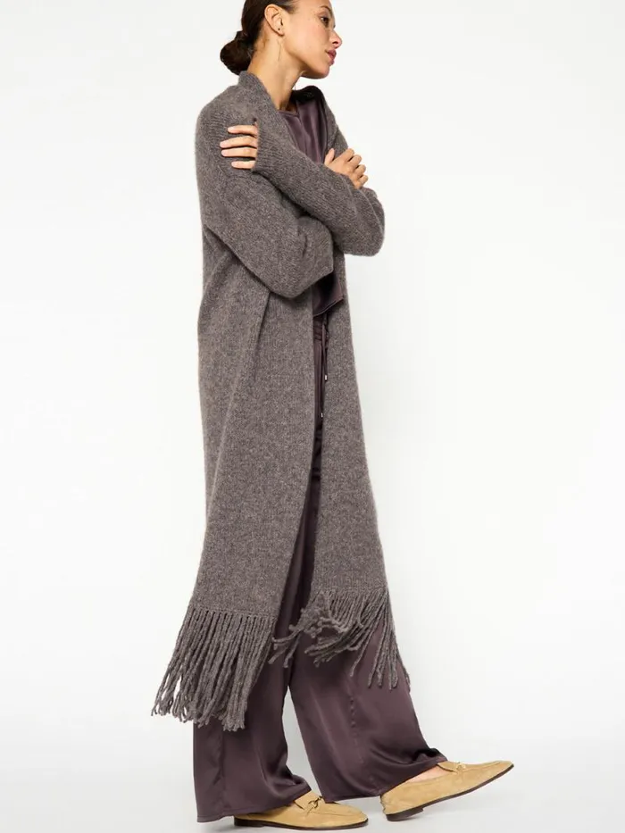 Shop Brochu Walker Jackets and Wraps The Thela Duster Mlange Musk