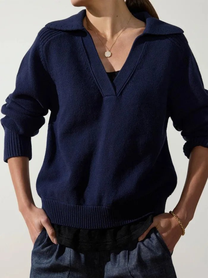 Shop Brochu Walker Sweaters The Rainer Layered Looker Navy