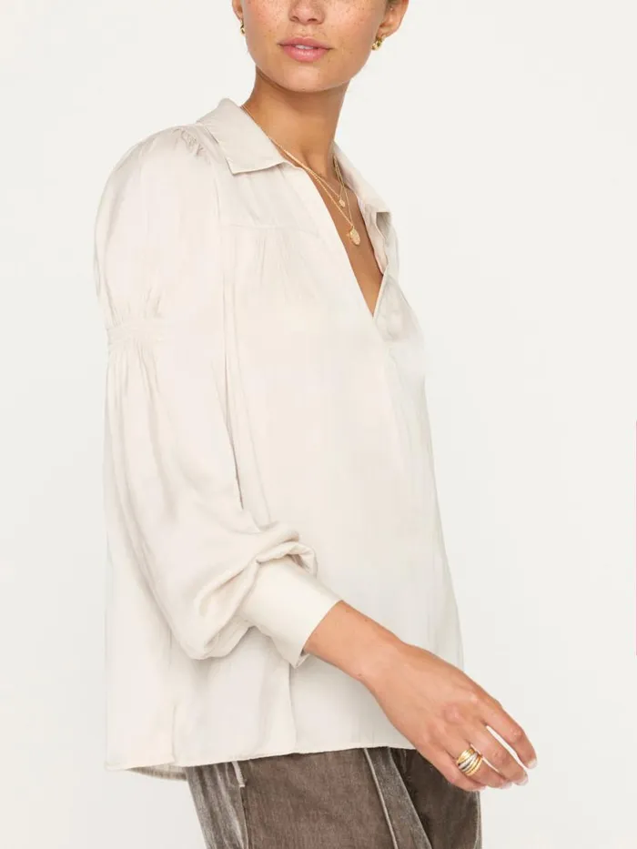Shop Brochu Walker Tops The Anson Blouse Oyster Blush