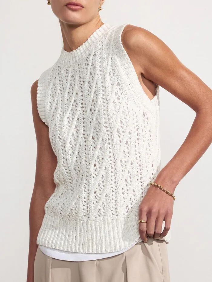 Shop Brochu Walker Tops The Otto Layered Tank Salt White