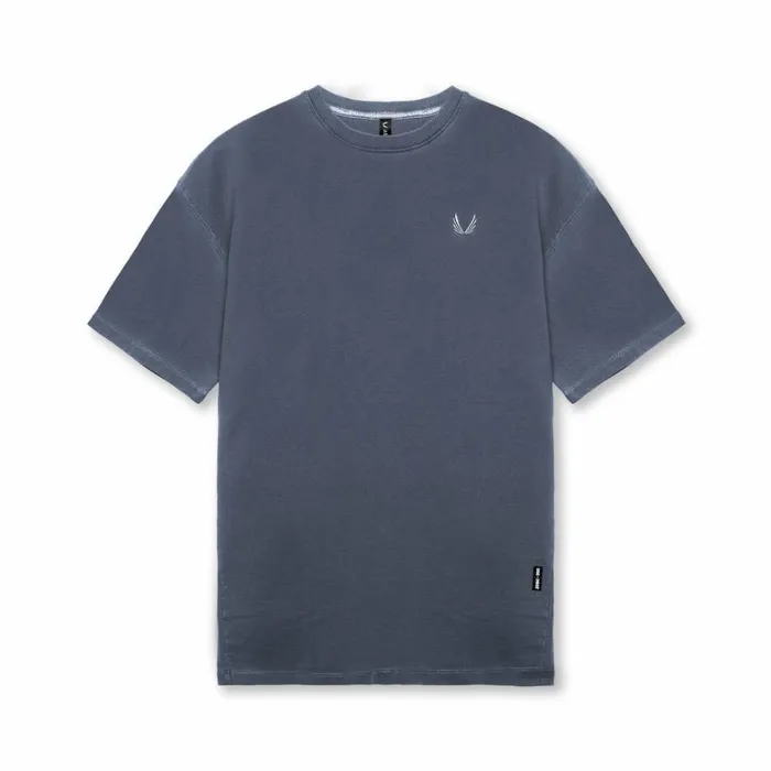 Short Sleeves Men ASRV Stone Washed Oversized Tee Faded Navy