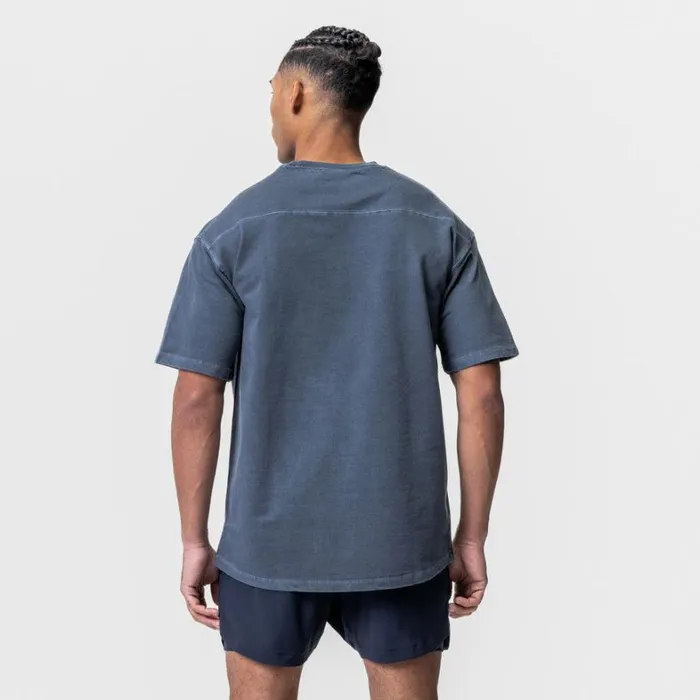 Short Sleeves Men ASRV Stone Washed Oversized Tee Faded Navy