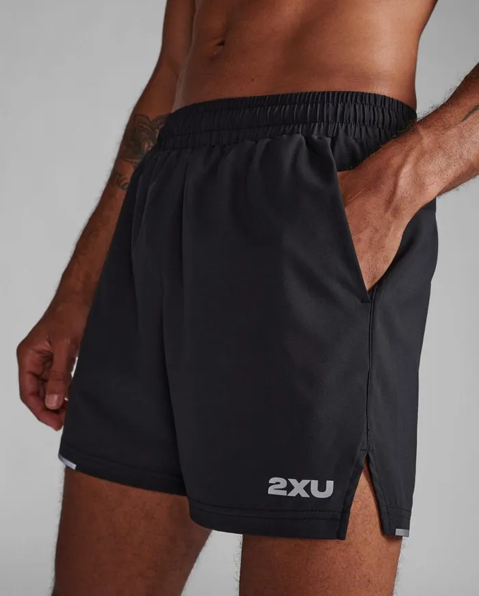 Shorts Mens 2XU Aero 5034 Shorts Blacksilver Reflective