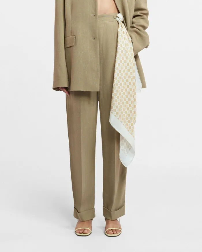 Shoul Creme Monogram Women Nanushka Scarves Shoul Creme Monogram Women Nanushka Scarves