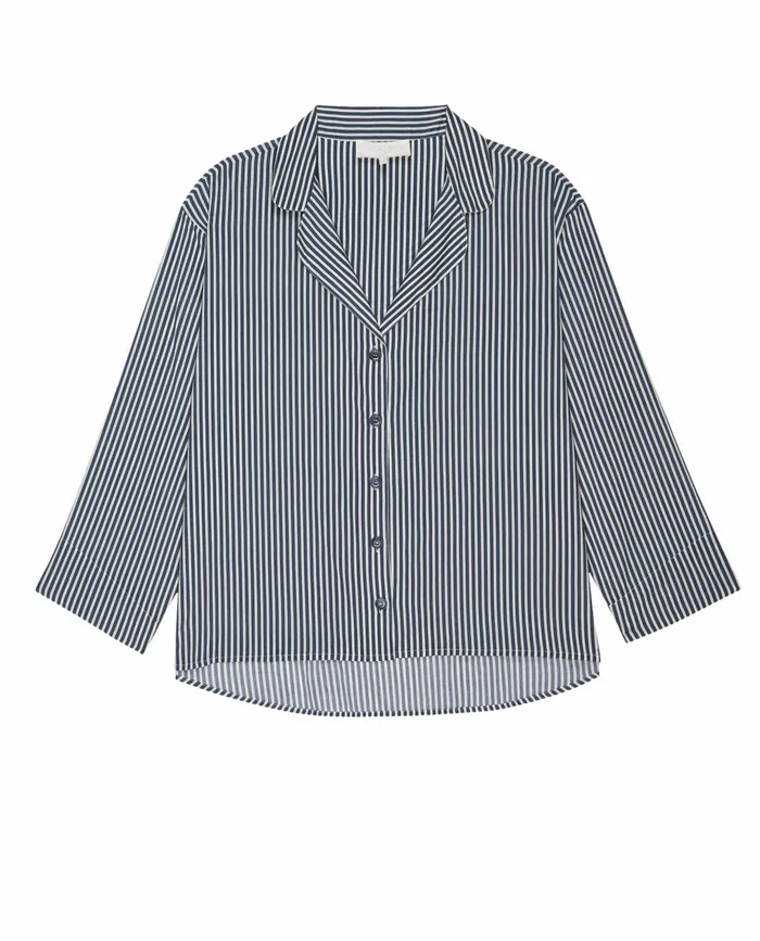 Sleep Tops Women The Great The Pajama Shirt Horizon Stripe