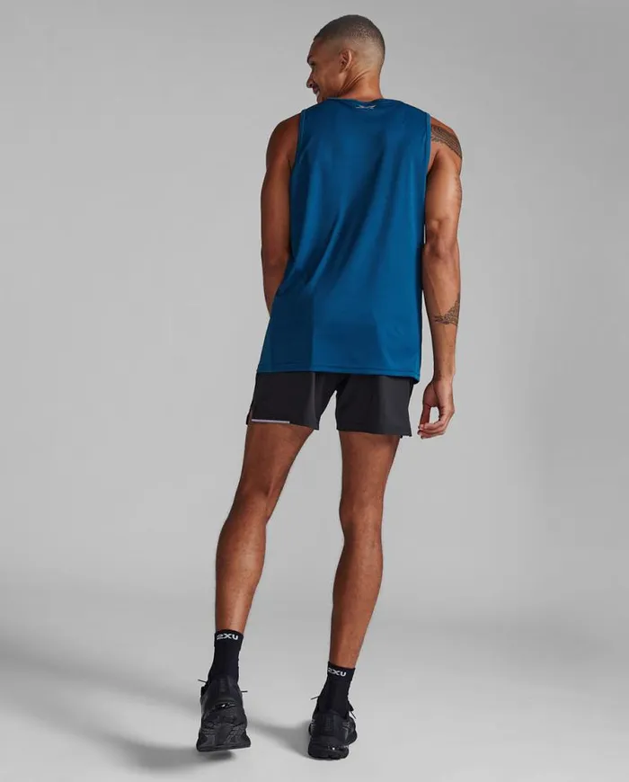 Sleeveless Mens 2XU Aero Tank Majolsilver Reflective