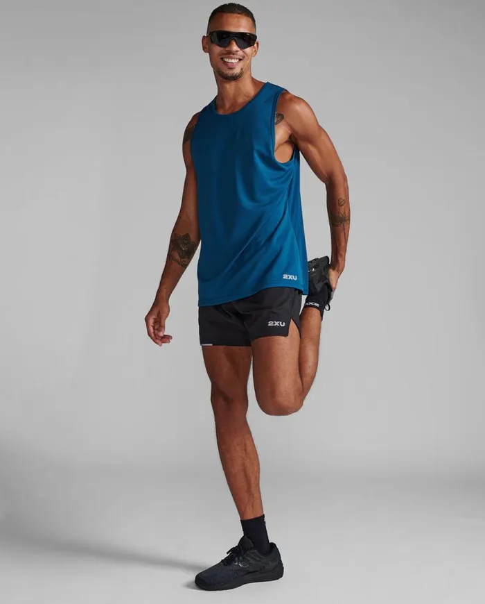 Sleeveless Mens 2XU Aero Tank Majolsilver Reflective