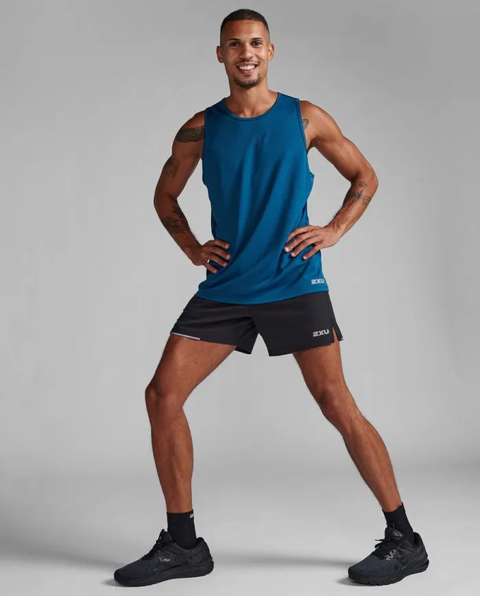 Sleeveless Mens 2XU Aero Tank Majolsilver Reflective