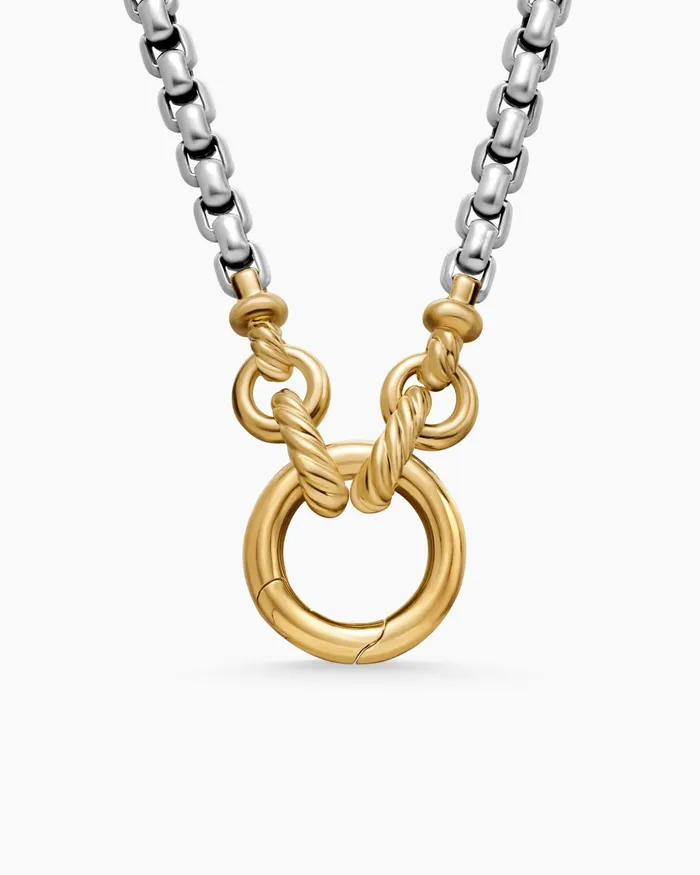 Smooth Amulet Vehicle Box Chain Necklace In Sterling Silver With 18K Yellow Gold 36mm Women David Yurman Chain Smooth Amulet Vehicle Box Chain Necklace In Sterling Silver With 18K Yellow Gold 36mm Women David Yurman Chain