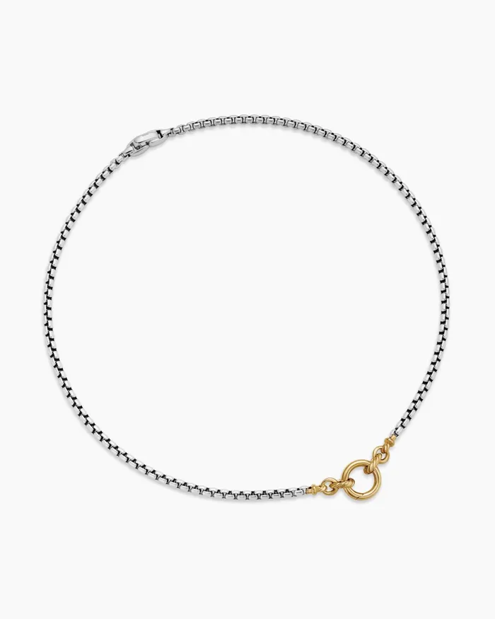 Smooth Amulet Vehicle Box Chain Necklace In Sterling Silver With 18K Yellow Gold 36mm Women David Yurman Chain Smooth Amulet Vehicle Box Chain Necklace In Sterling Silver With 18K Yellow Gold 36mm Women David Yurman Chain