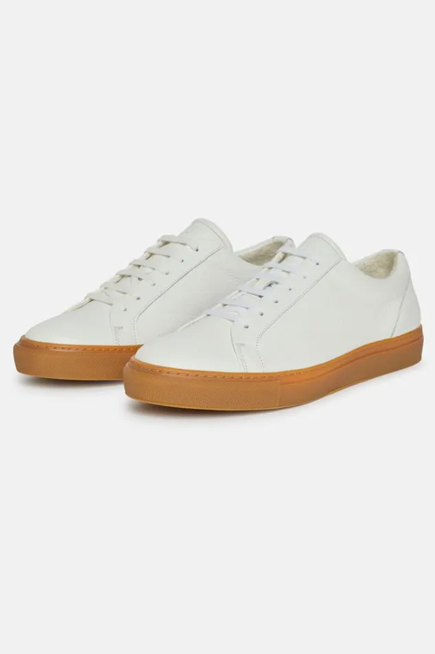 Sneakers Men Boggi Milano White Tumbled Leather Trainers WHITE Sneakers Men Boggi Milano White Tumbled Leather Trainers WHITE