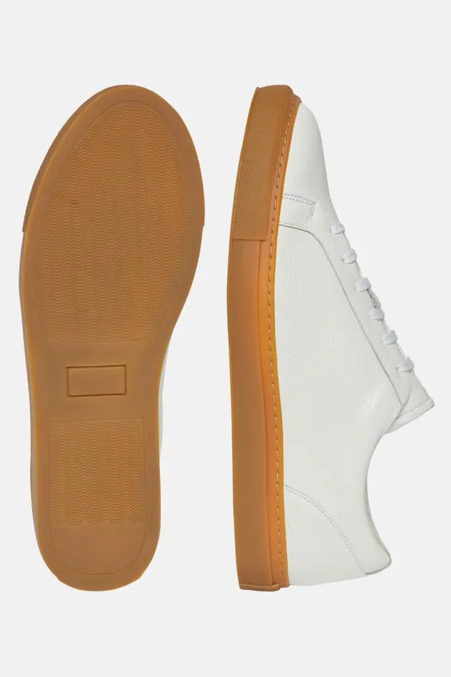 Sneakers Men Boggi Milano White Tumbled Leather Trainers WHITE Sneakers Men Boggi Milano White Tumbled Leather Trainers WHITE