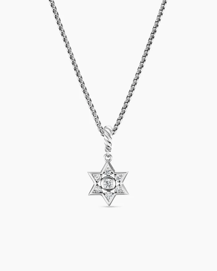 Star Of David Pendant Necklace In Sterling Silver With Diamonds 12mm Women David Yurman Pendant Star Of David Pendant Necklace In Sterling Silver With Diamonds 12mm Women David Yurman Pendant
