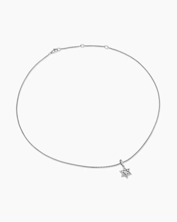 Star Of David Pendant Necklace In Sterling Silver With Diamonds 12mm Women David Yurman Pendant Star Of David Pendant Necklace In Sterling Silver With Diamonds 12mm Women David Yurman Pendant