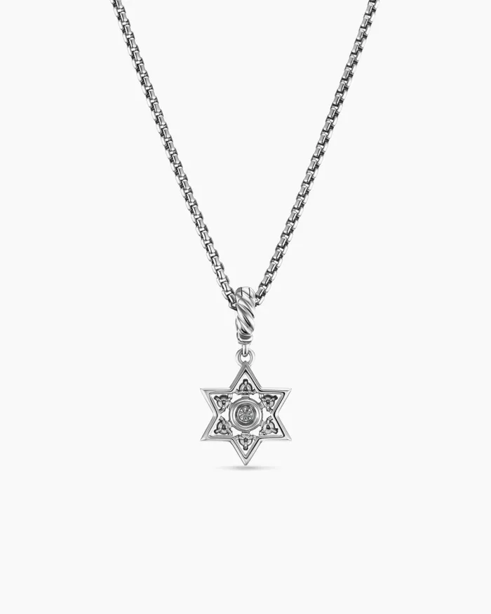 Star Of David Pendant Necklace In Sterling Silver With Diamonds 12mm Women David Yurman Pendant Star Of David Pendant Necklace In Sterling Silver With Diamonds 12mm Women David Yurman Pendant