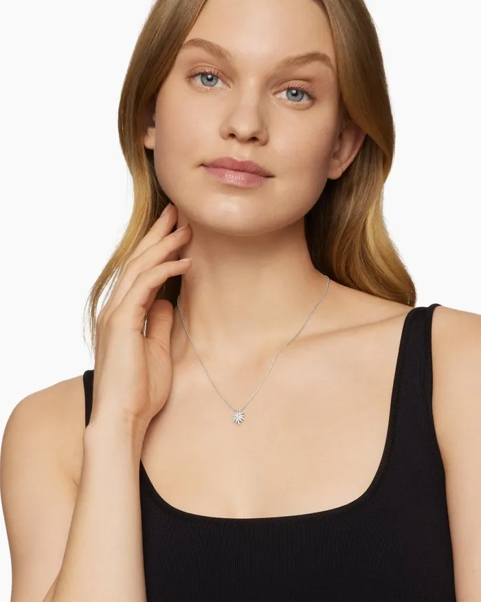 Starburst Pendant Necklace In 18K White Gold With Diamonds 12mm Women David Yurman Pendant Starburst Pendant Necklace In 18K White Gold With Diamonds 12mm Women David Yurman Pendant
