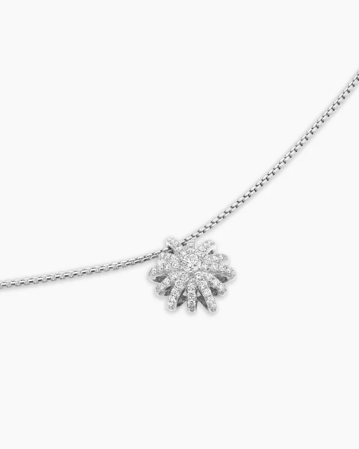 Starburst Pendant Necklace In 18K White Gold With Diamonds 12mm Women David Yurman Pendant Starburst Pendant Necklace In 18K White Gold With Diamonds 12mm Women David Yurman Pendant