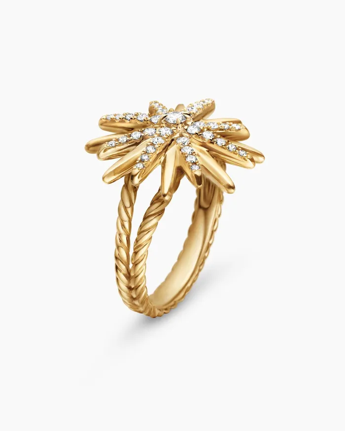 Starburst Ring In 18K Yellow Gold With Diamonds 19mm Women David Yurman Statement Starburst Ring In 18K Yellow Gold With Diamonds 19mm Women David Yurman Statement
