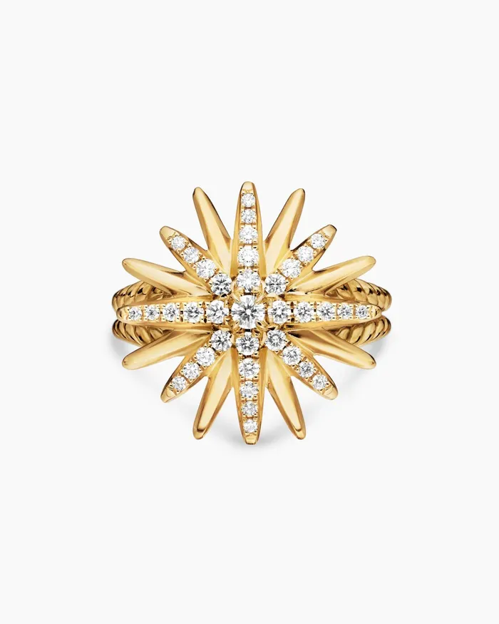 Starburst Ring In 18K Yellow Gold With Diamonds 19mm Women David Yurman Statement Starburst Ring In 18K Yellow Gold With Diamonds 19mm Women David Yurman Statement