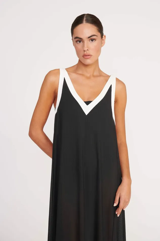 STAUD AVELINE COVERUP DRESS Black White Women CoverUps STAUD AVELINE COVERUP DRESS Black White Women CoverUps