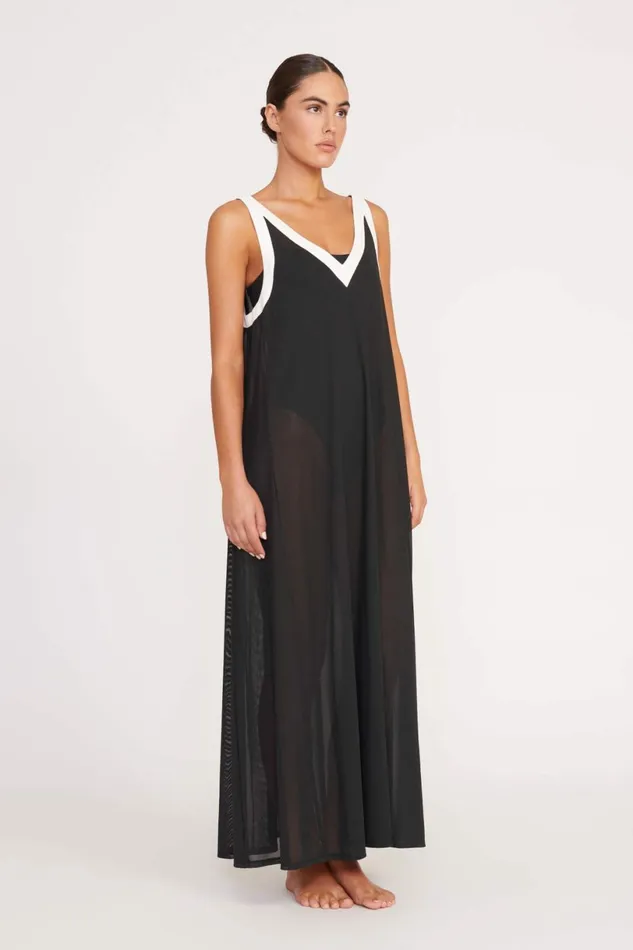 STAUD AVELINE COVERUP DRESS Black White Women CoverUps STAUD AVELINE COVERUP DRESS Black White Women CoverUps