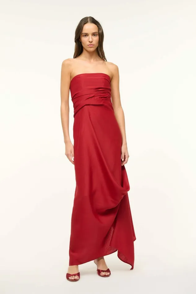 STAUD CARAVAGGIO DRESS Rouge Women Dresses