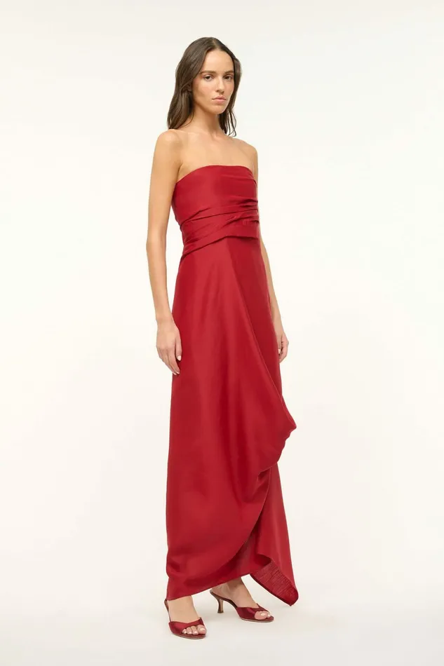 STAUD CARAVAGGIO DRESS Rouge Women Dresses STAUD CARAVAGGIO DRESS Rouge Women Dresses