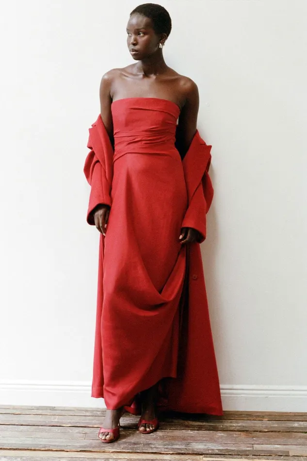 STAUD CARAVAGGIO DRESS Rouge Women Dresses STAUD CARAVAGGIO DRESS Rouge Women Dresses