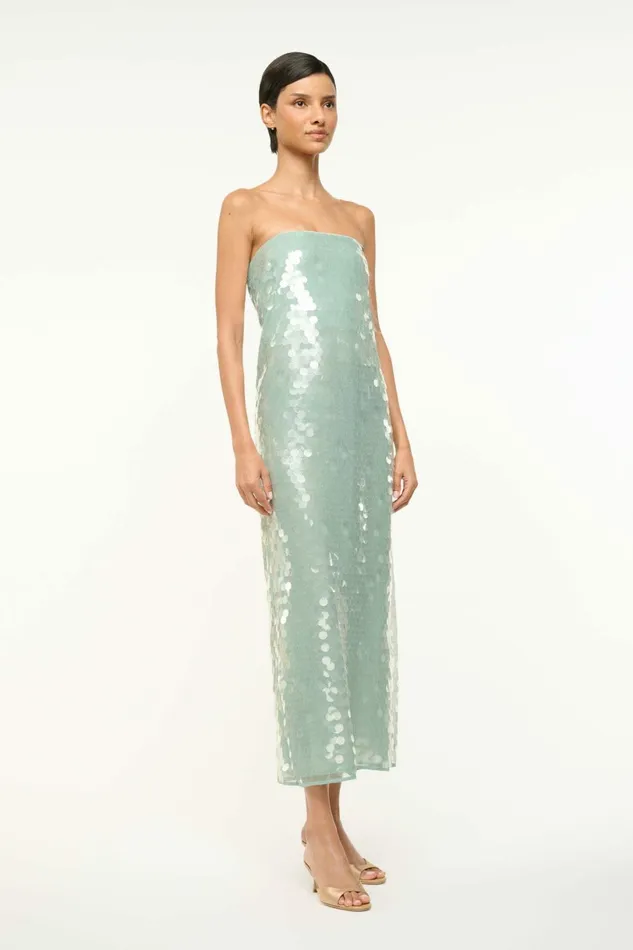 STAUD CASEY DRESS Mist Women Dresses STAUD CASEY DRESS Mist Women Dresses