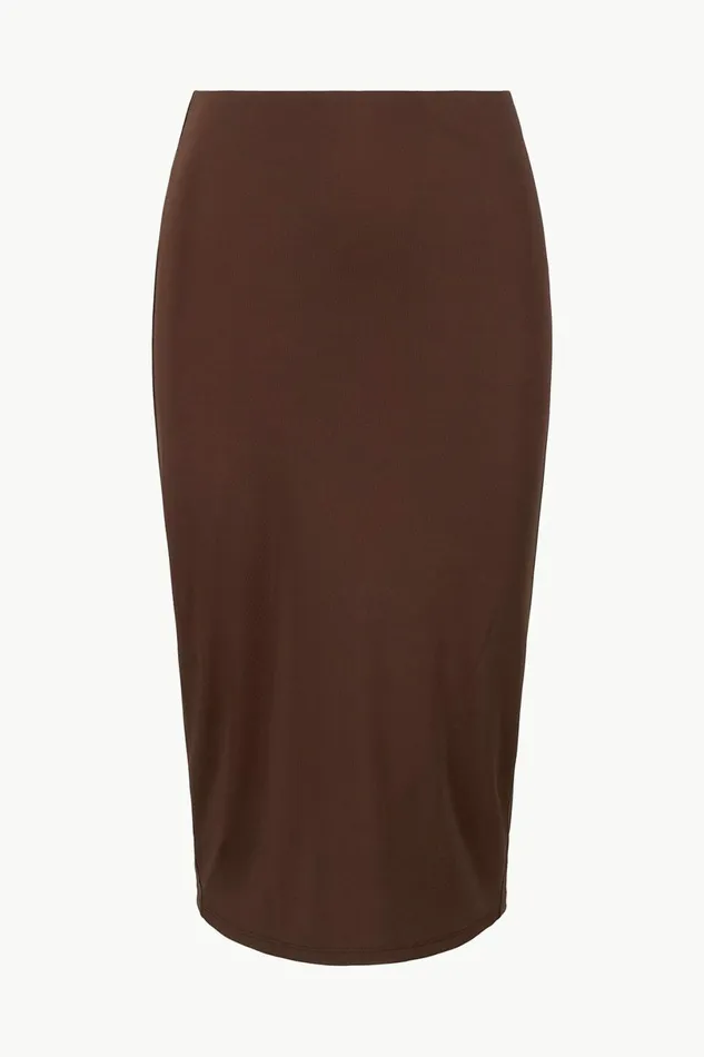 STAUD CHANA SKIRT Dark Oak Women Skirts STAUD CHANA SKIRT Dark Oak Women Skirts