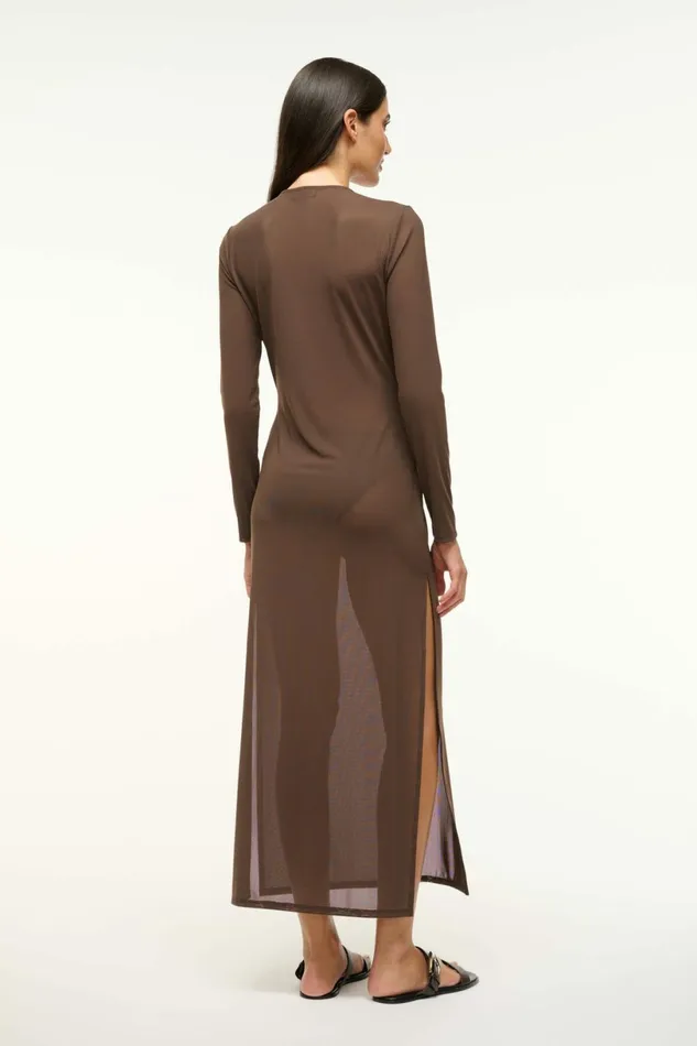 STAUD CLEO DRESS Dark Chocolate Women Swim STAUD CLEO DRESS Dark Chocolate Women Swim