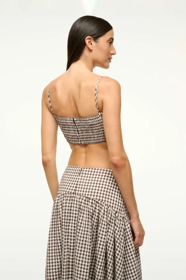 STAUD FEDERICO TANK Dark Chocolate Gingham Women Swim STAUD FEDERICO TANK Dark Chocolate Gingham Women Swim