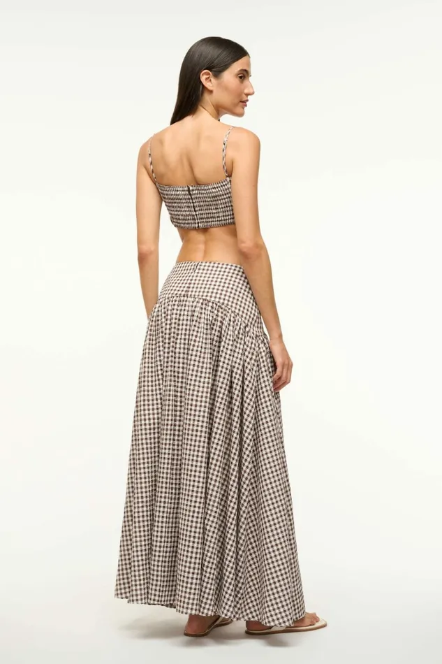 STAUD FEDERICO TANK Dark Chocolate Gingham Women Swim STAUD FEDERICO TANK Dark Chocolate Gingham Women Swim