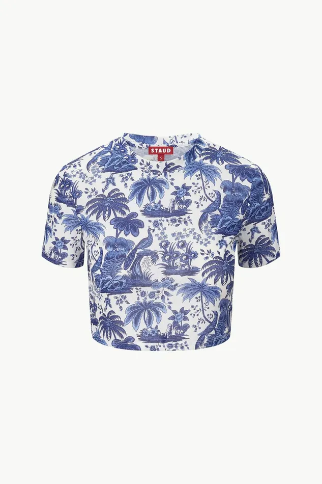 STAUD FERNANDA COVERUP TOP Blue Toile Women Swim STAUD FERNANDA COVERUP TOP Blue Toile Women Swim