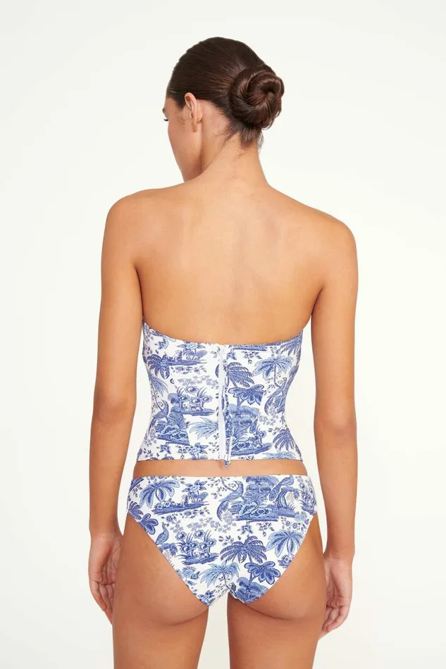 STAUD FRANCESCA BIKINI TOP Blue Toile Women Swim STAUD FRANCESCA BIKINI TOP Blue Toile Women Swim