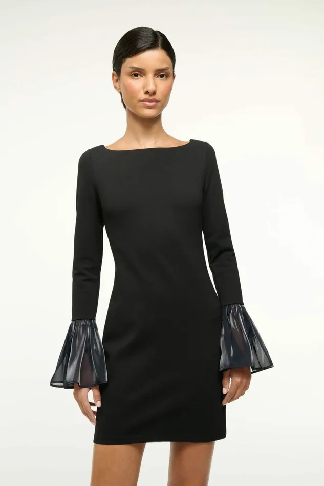 STAUD HAWTHORNE DRESS Black Navy Women The Evening Edit STAUD HAWTHORNE DRESS Black Navy Women The Evening Edit