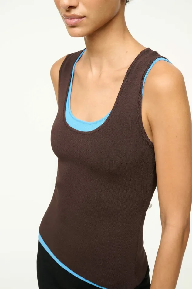 STAUD HERMOSA TANK Earth Aqua Women Tops STAUD HERMOSA TANK Earth Aqua Women Tops