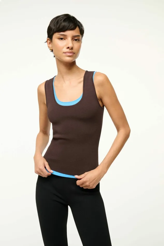 STAUD HERMOSA TANK Earth Aqua Women Tops STAUD HERMOSA TANK Earth Aqua Women Tops