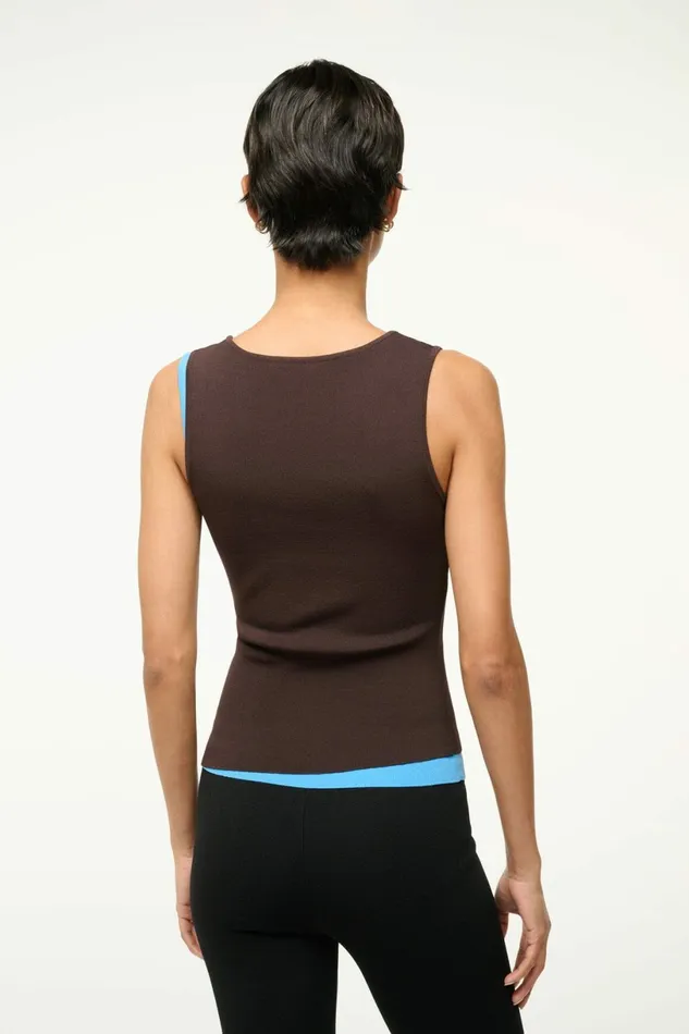 STAUD HERMOSA TANK Earth Aqua Women Tops STAUD HERMOSA TANK Earth Aqua Women Tops