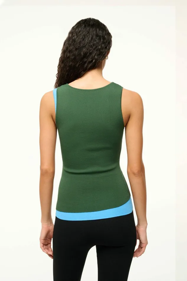 STAUD HERMOSA TANK Jungle Sky Women Tops STAUD HERMOSA TANK Jungle Sky Women Tops