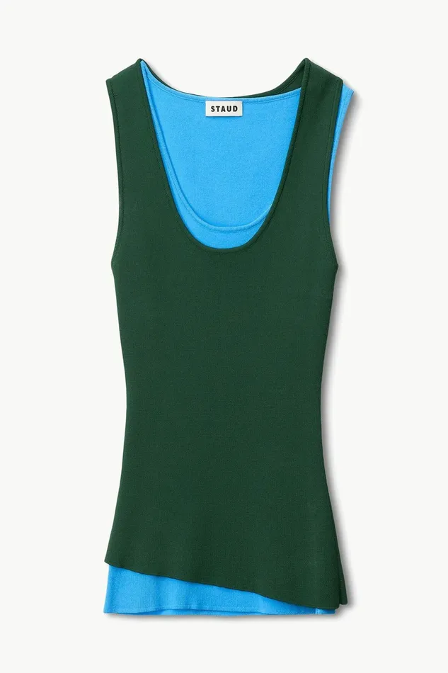 STAUD HERMOSA TANK Jungle Sky Women Tops STAUD HERMOSA TANK Jungle Sky Women Tops