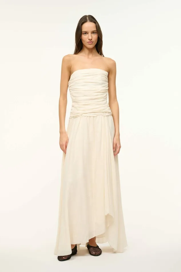 STAUD HIGHTIDE DRESS Buttercream Women The Evening Edit