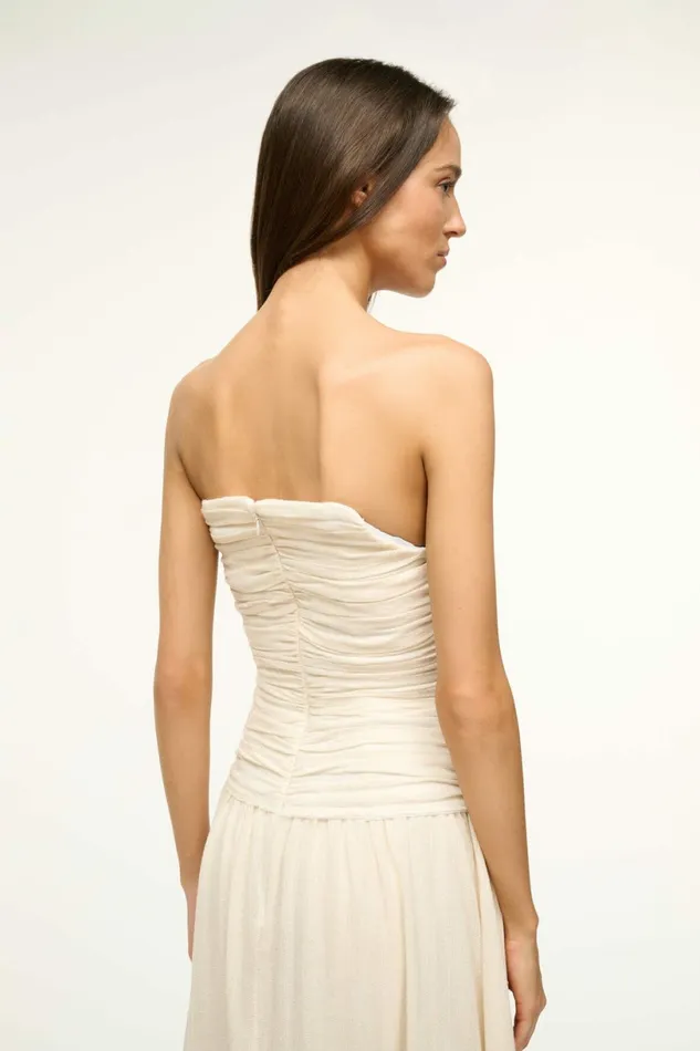 STAUD HIGHTIDE DRESS Buttercream Women The Evening Edit STAUD HIGHTIDE DRESS Buttercream Women The Evening Edit
