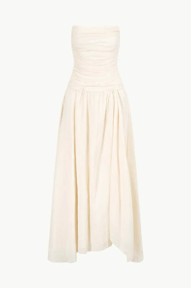 STAUD HIGHTIDE DRESS Buttercream Women The Evening Edit STAUD HIGHTIDE DRESS Buttercream Women The Evening Edit