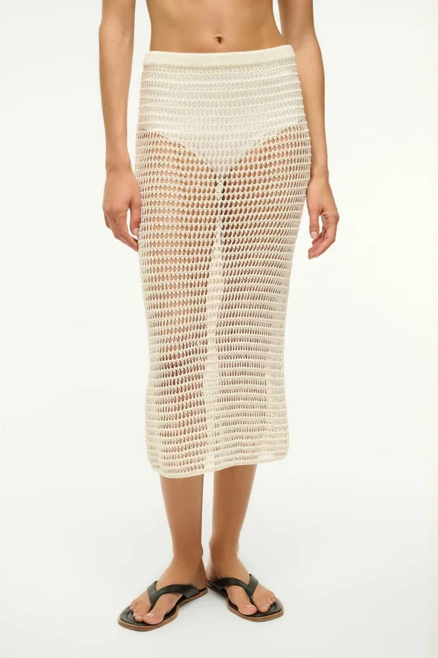 STAUD INES COVERUP SKIRT Ivory Women Swim STAUD INES COVERUP SKIRT Ivory Women Swim