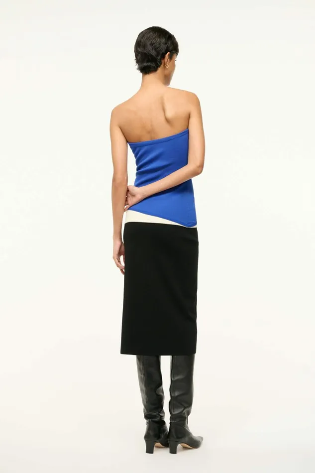 STAUD LA SERENA DRESS Deep Sea Black Ivory Women Dresses STAUD LA SERENA DRESS Deep Sea Black Ivory Women Dresses