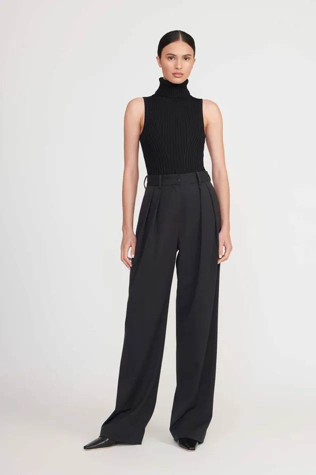 STAUD LUISA PANT Black Suiting Women Pants and Shorts